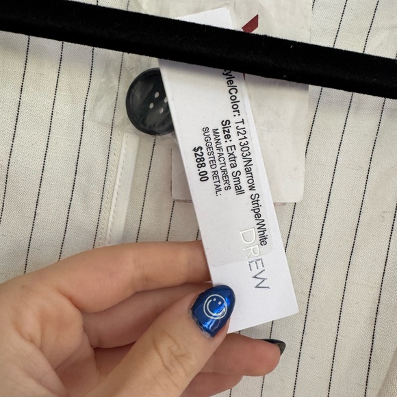 DREW Cream Striped Blazer - Picture 3 of 5